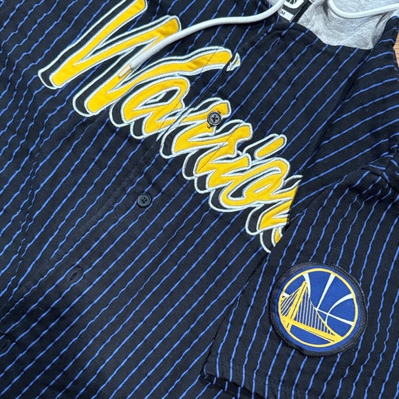 Golden State Warriors Navy and Royal Pinstripe Hoodie - Picture 2 of 3